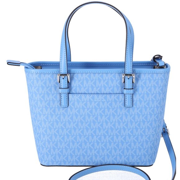 Michael Kors Jet Set XS Carryall Tote Crossbody South Pacific Blue MK Signature - Picture 5 of 7